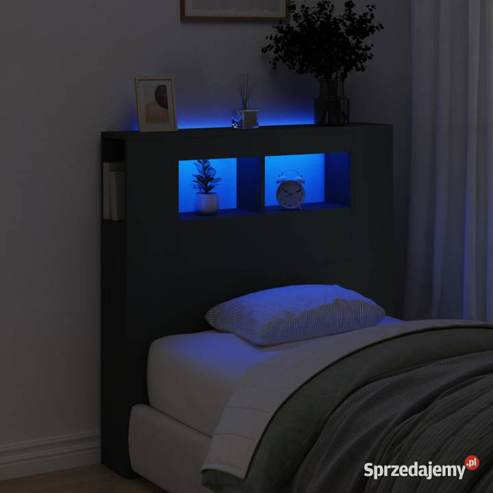 Wezgłowie łóżka z LED czarne 100x185x1035 Warszawa sprzedam