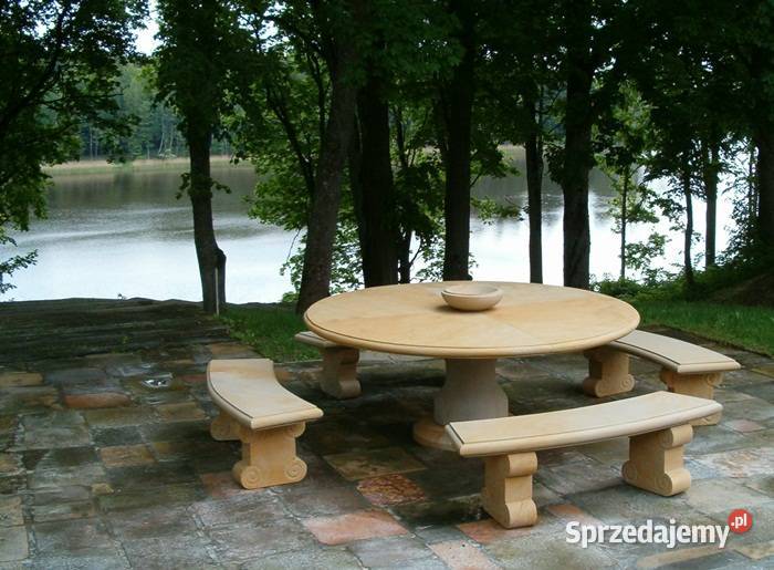 Komplet z piaskowca do ogrodu kamień naturalny Kamienna Góra