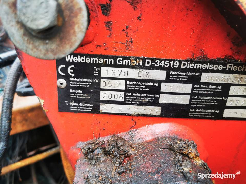 Weidemann 1370 CX 2006r Części wielkopolskie Wilkowo