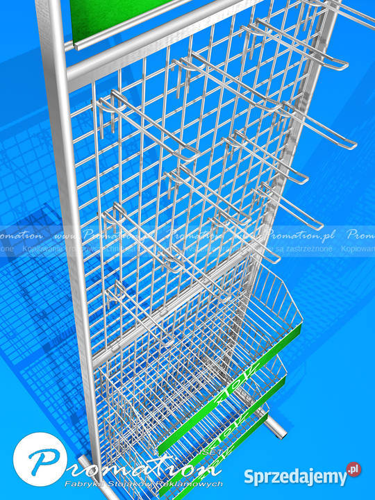 Regał sklepowy metalowy z koszykami ekspozytor