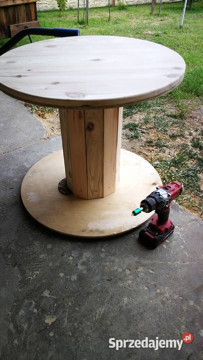 Stolik drewniany ze szpuli ława drewniana stolik