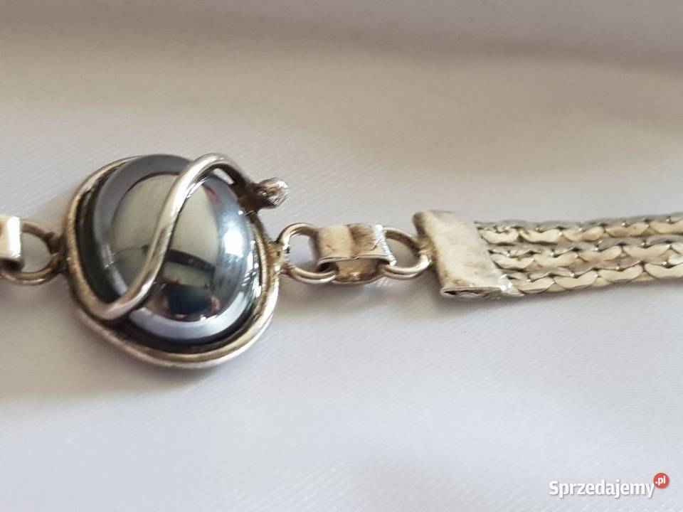 Srebrna bransoletka z hematytem kamień Kielce sprzedam