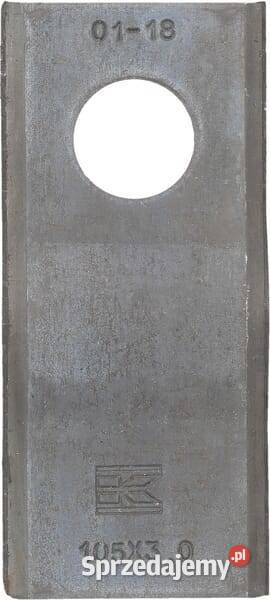 Nożyk kosiarki rotacyjnej lewyprawy 105x47x3 mm