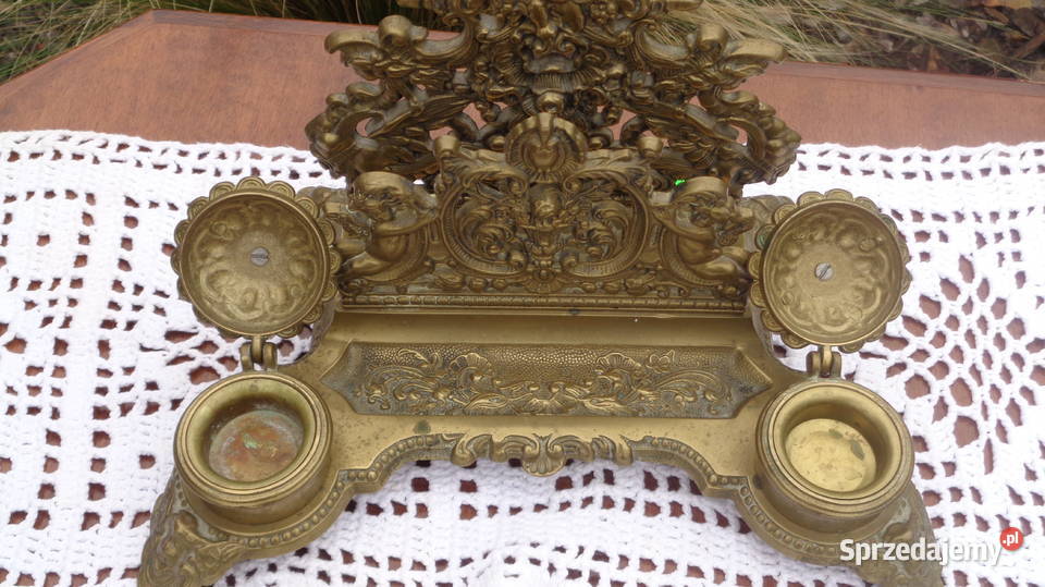 mosiężny kałamarz z listownikiem sprzedam