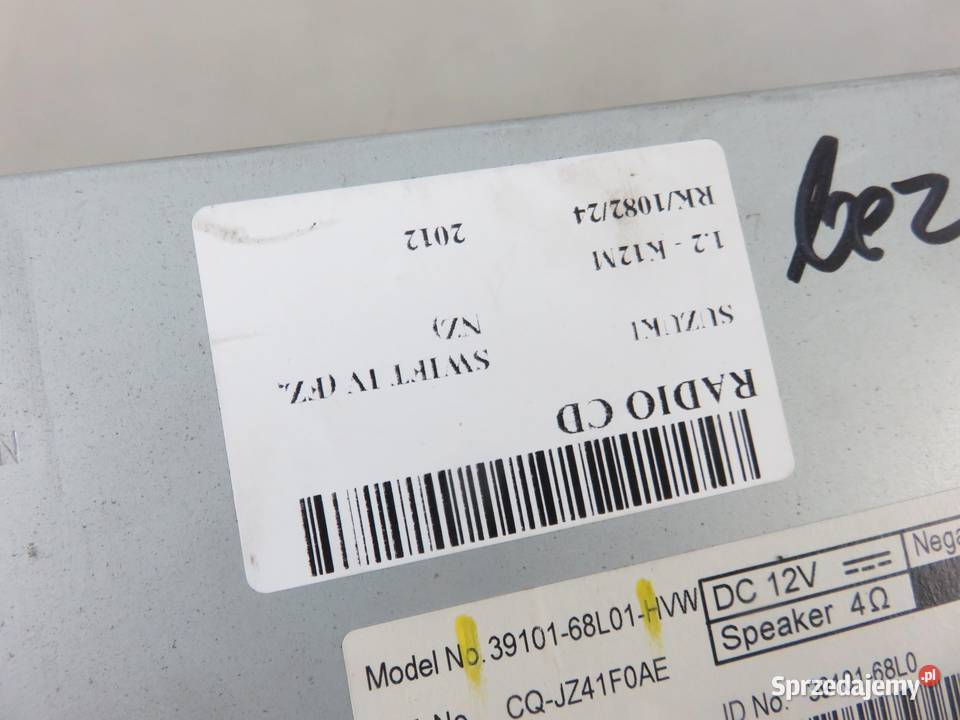 RADIO SUZUKI SWIFT IV FZ NZ 3910168L01 Radioodtwarzacze sprzedam