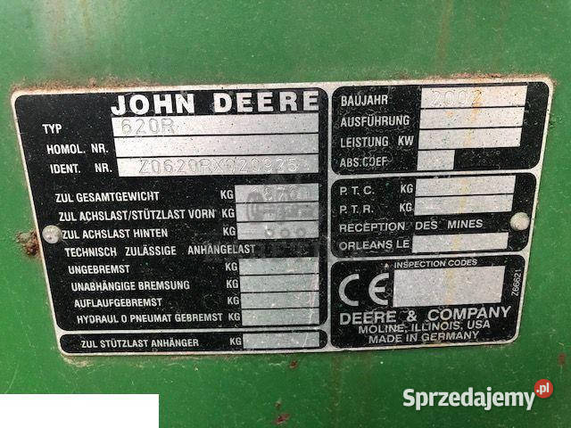 John Deere 620r CZĘŚCI Ślimak Motowidła Jastrzębniki