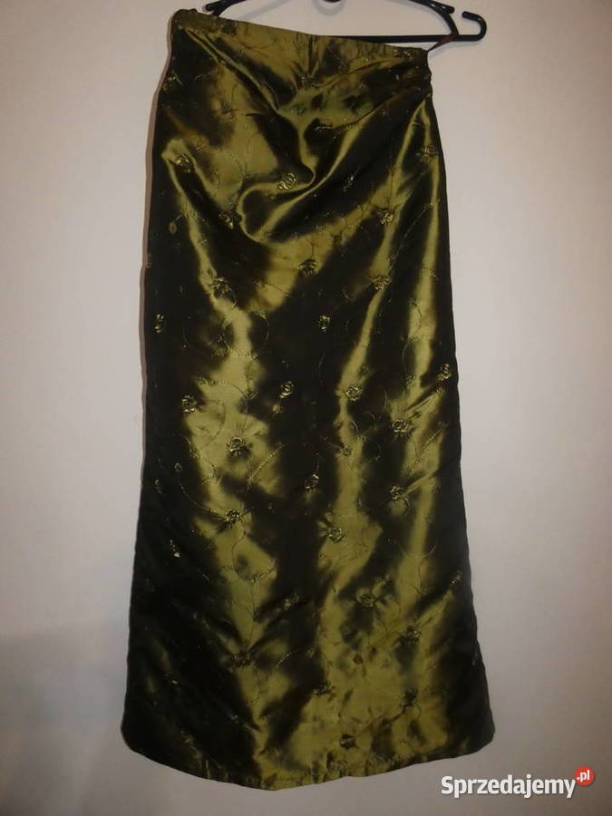 Długa spódnica z ala trenem zielony Spódnice i sukienki Krasnystaw