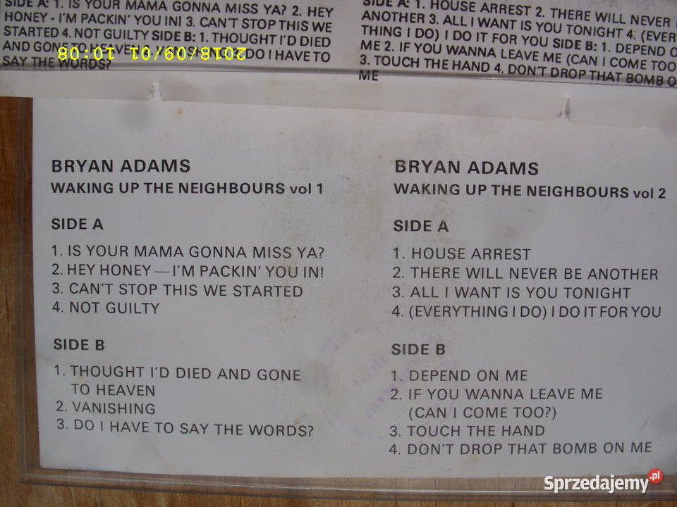 POP CD BRYAN ADAMS4 kasety pop Wołów sprzedam