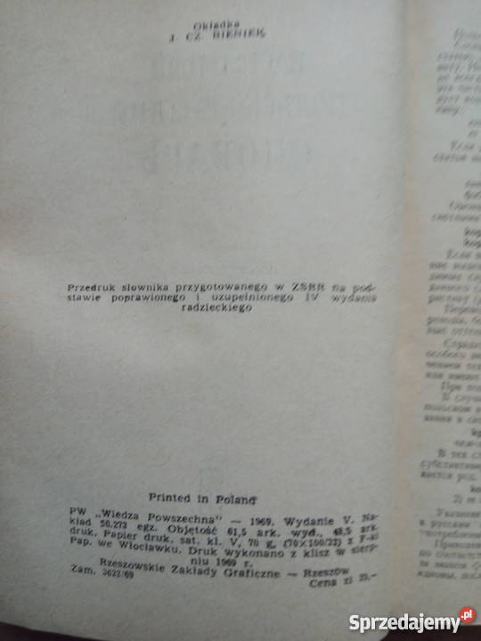 Podręczny słownik polskorosyjski książka 1969r Dąbrowa Górnicza