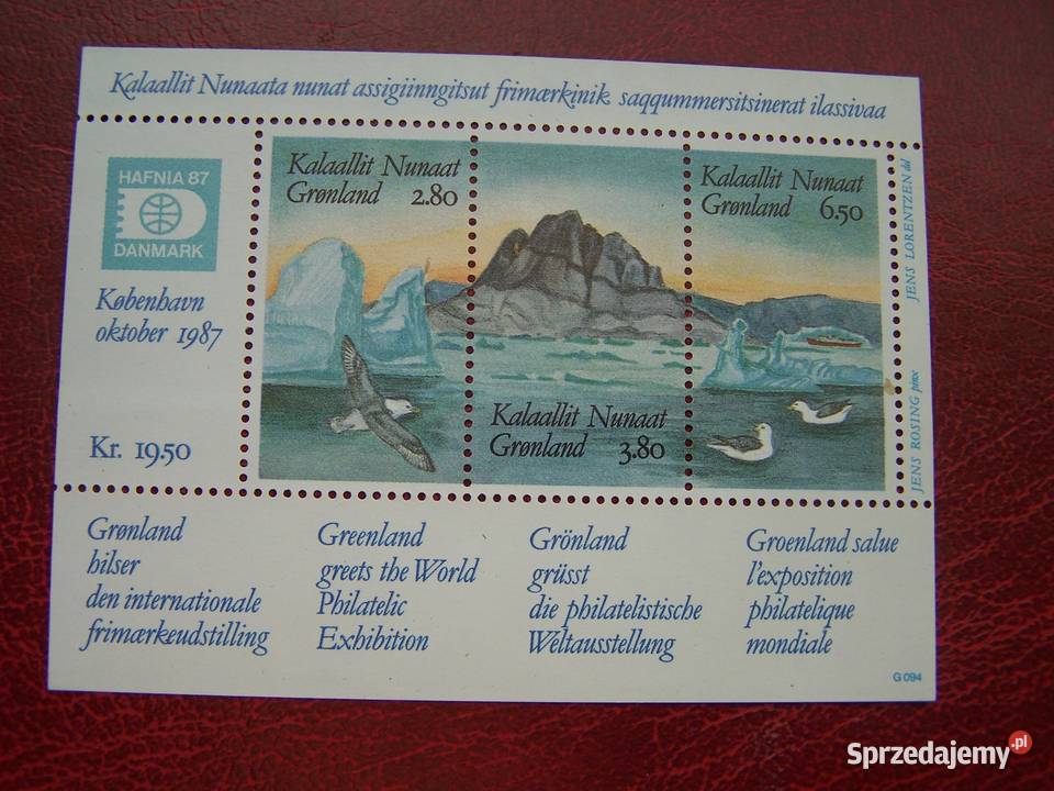 Grenlandia 1987 MNH Wystawa HAFNIA 87 Ptaki