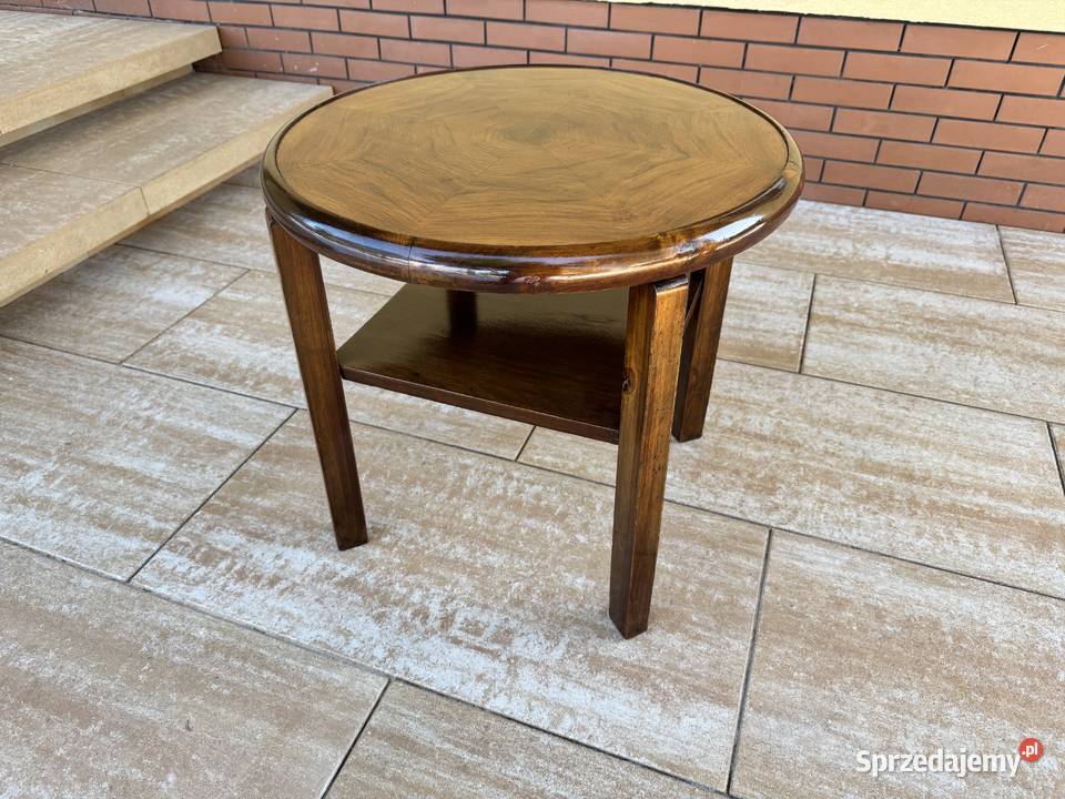 Stolik okrągły z półką stylowy art deco vintage Garwolin sprzedam