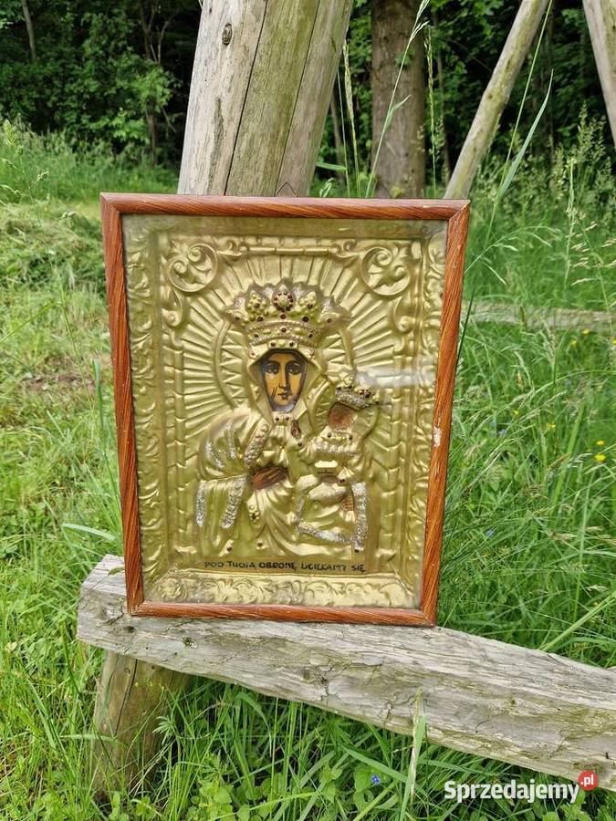 Stary obraz ikona Matki Boskiej Częstochowskiej Dąbrowa Górnicza