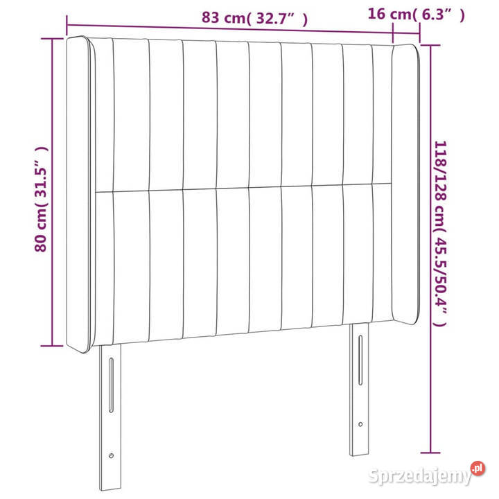 Zagłówek do łóżka z LED niebieski 83x16x118128 Warszawa