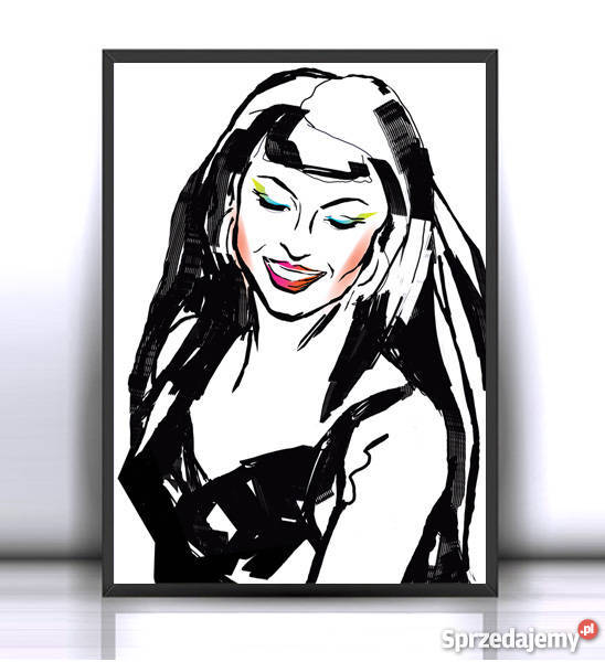 pop art grafik do domuczarno biały plakat do Katowice