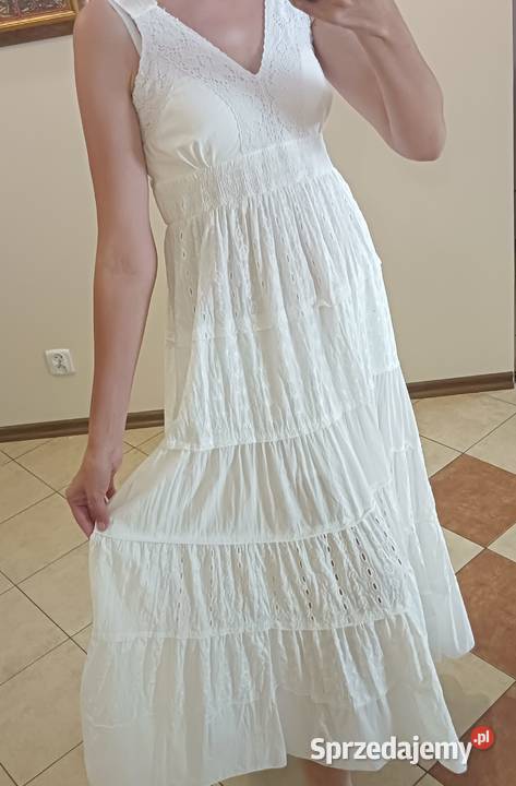 Biała sukienka letnia w stylu Boho Spódnice i sukienki Sokółka sprzedam