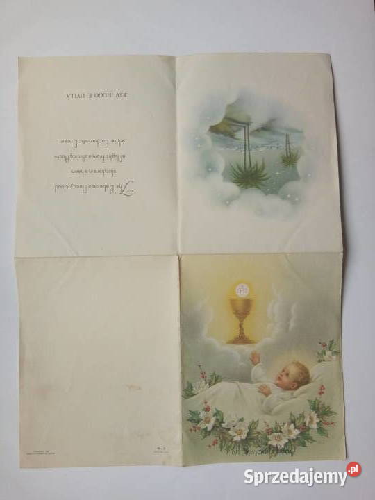 Kartka Peoples Eucharystic League 1949 Dąbrowa Górnicza