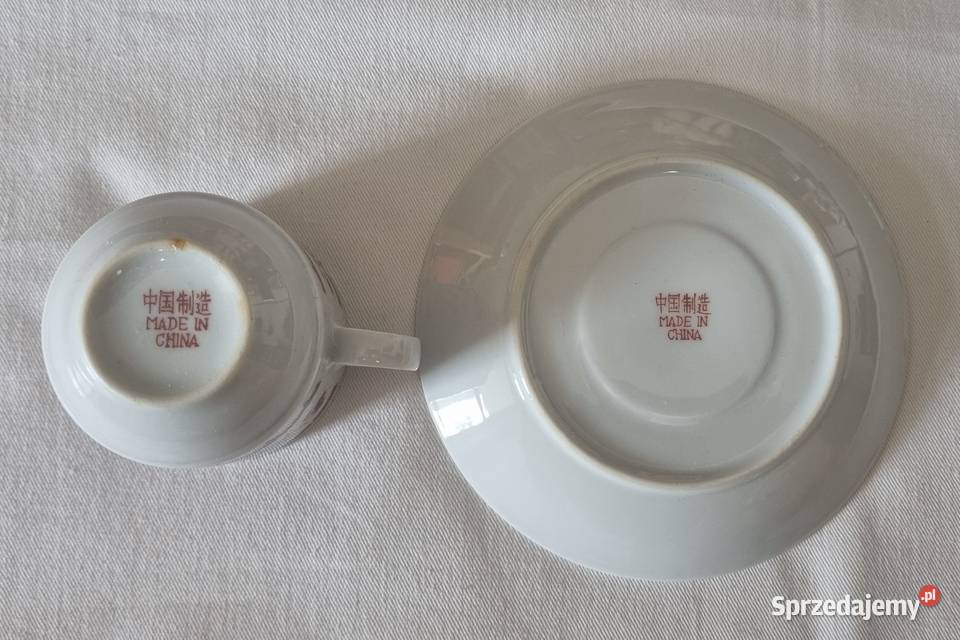 Chiński porcelanowy serwis do kawy zdobiony lata sprzedam