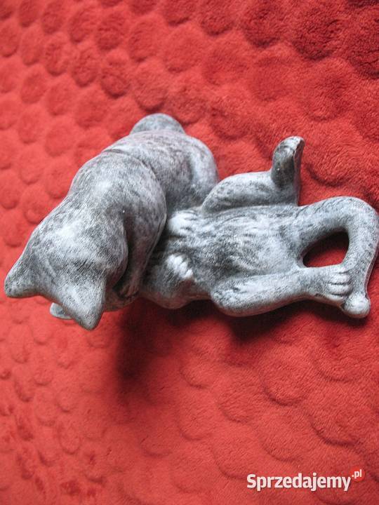 KOT Całujące się koty 12 x 19 x 13 szara rzeźba szary mazowieckie Siedlce sprzedam