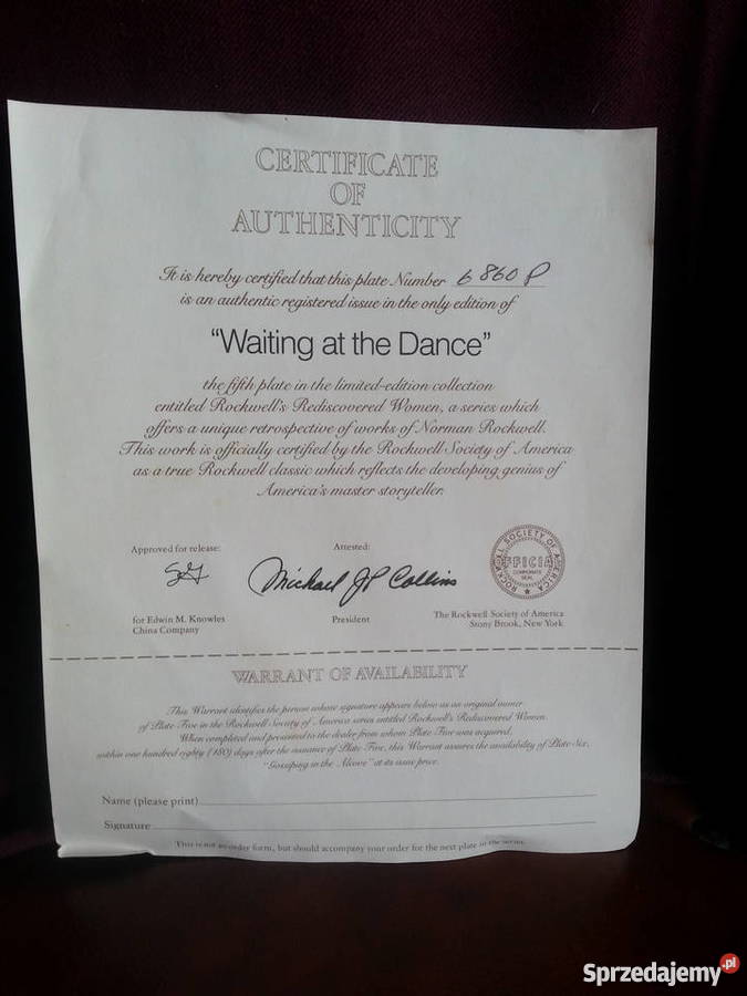 Talerz z limitowanej edycji Norman Rockwell Gdańsk