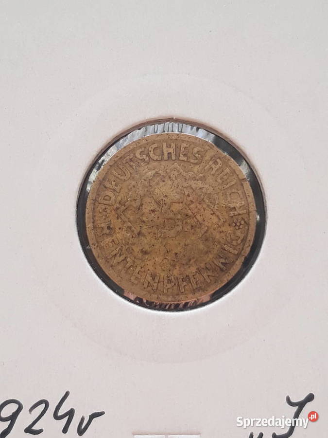 5 Fenigów Niemcy 1924 r men J Konin