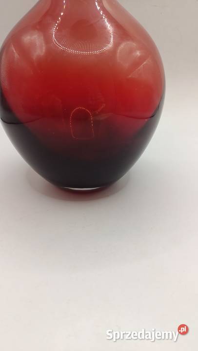 Szkło wysoki ciemno czerwony wazon Zamość