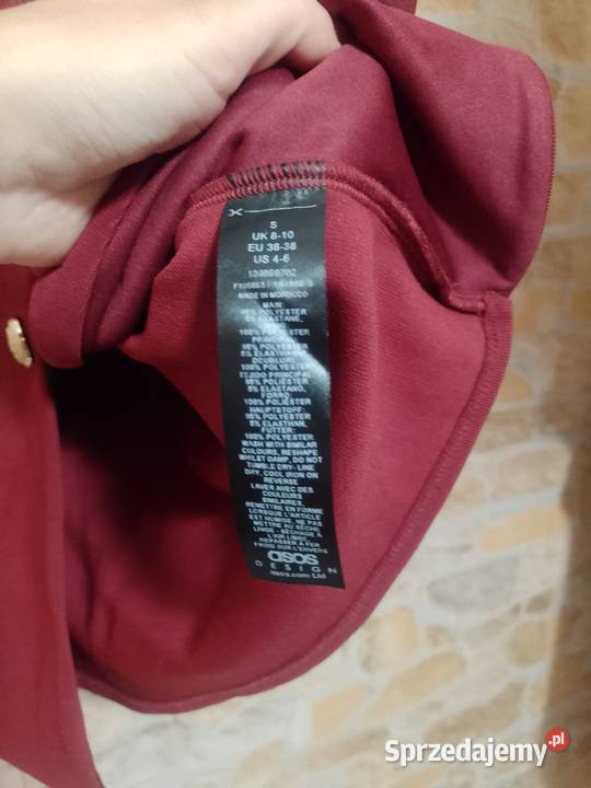 3638 ASOS Design Bordowa kamizelka ze złotymi Kraków sprzedam
