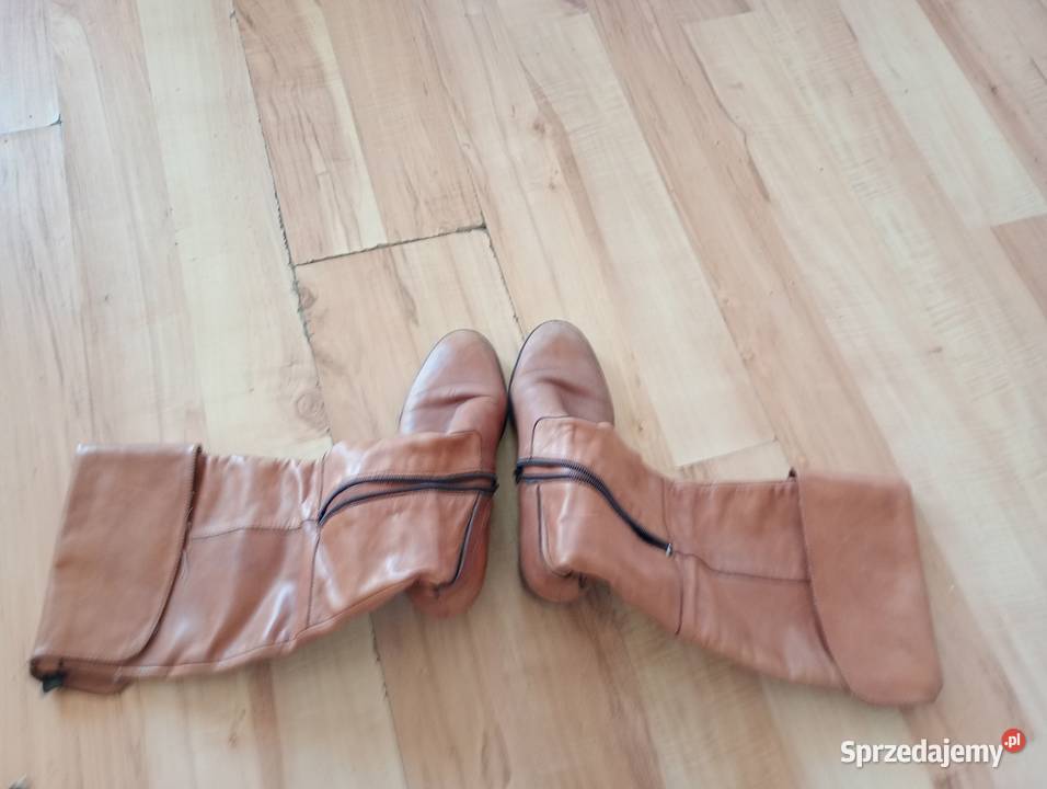 kozaki buty damskie 39 brązowe wysokie używane Szczecin sprzedam