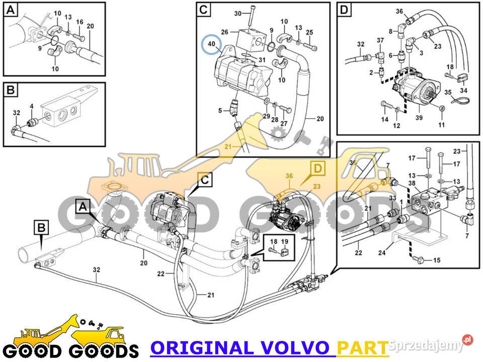 VOLVO POMPA HYDRAULICZNA 14570453 9014570453 Części Władysławów