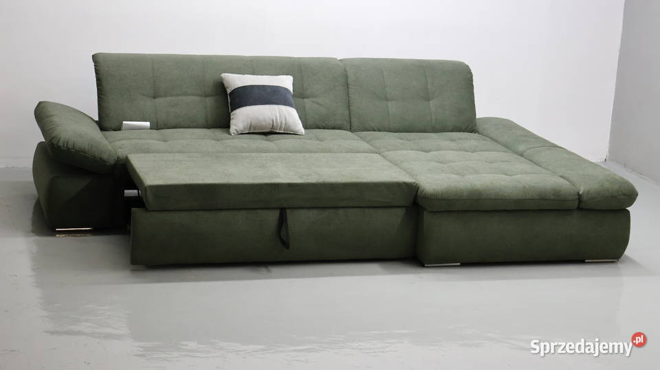 TOJ Narożnik z funkcją spania zielony kolor 300cm sprzedam