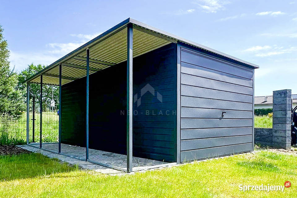 Garaż Blaszany 3x6m wiata 1x6m Brama Uchylna Miastko sprzedam