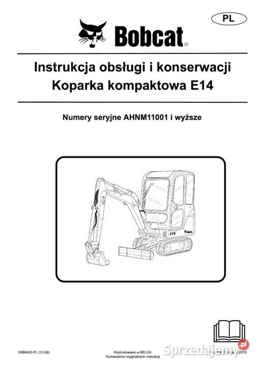 Instrukcja obsługi DTR Bobcat E14 Brzesko sprzedam