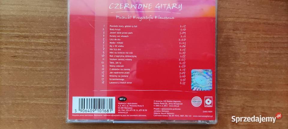 Piosenki Krzysztofa Klenczona CZERWONE GITARY CD sprzedam