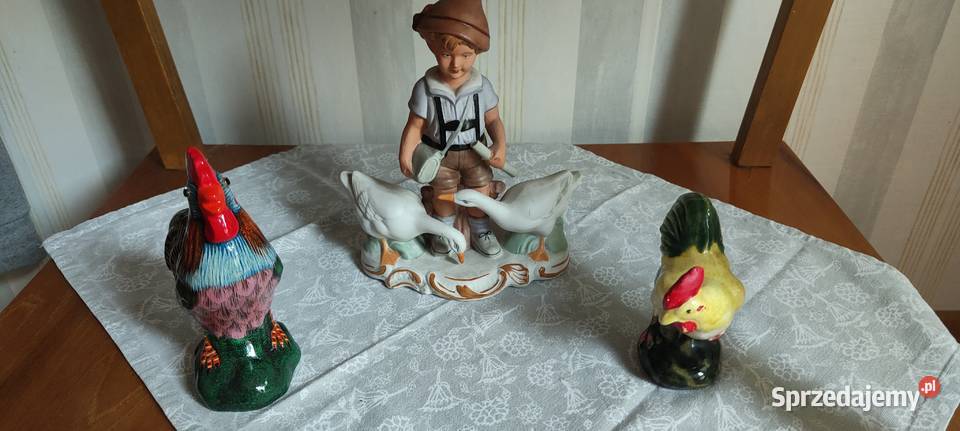 Chłopiec z Gąskami Figurka i Parka Kogut Kurka