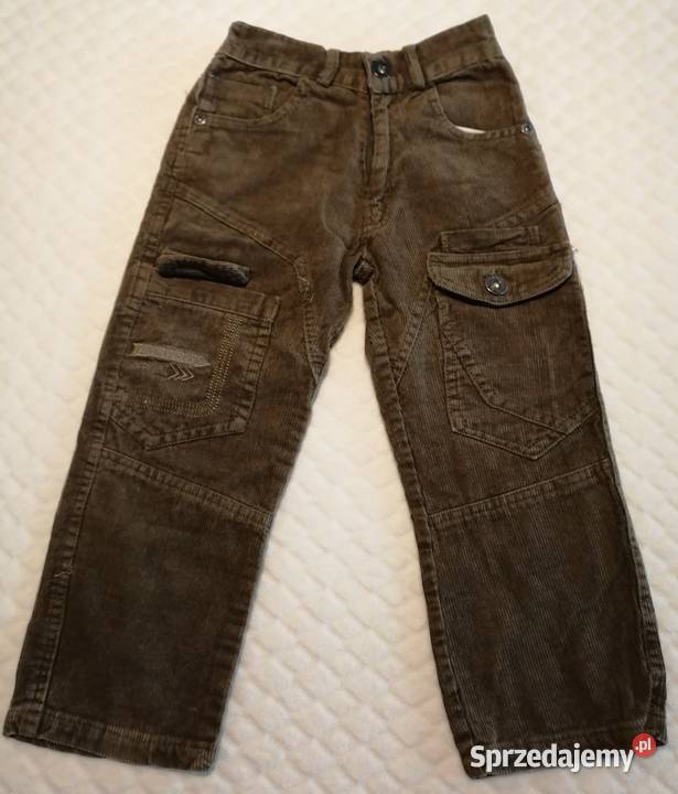 Spodnie sztruksowe brązowe prążki 128 Odzież Rozmiar 128 Czeladź