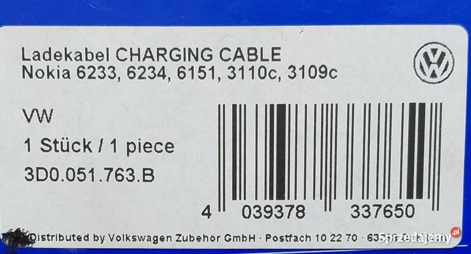 ŁADOWARKA NOKIA 6233 6234 6151 3110C 3109C VW dolnośląskie Mielęcin