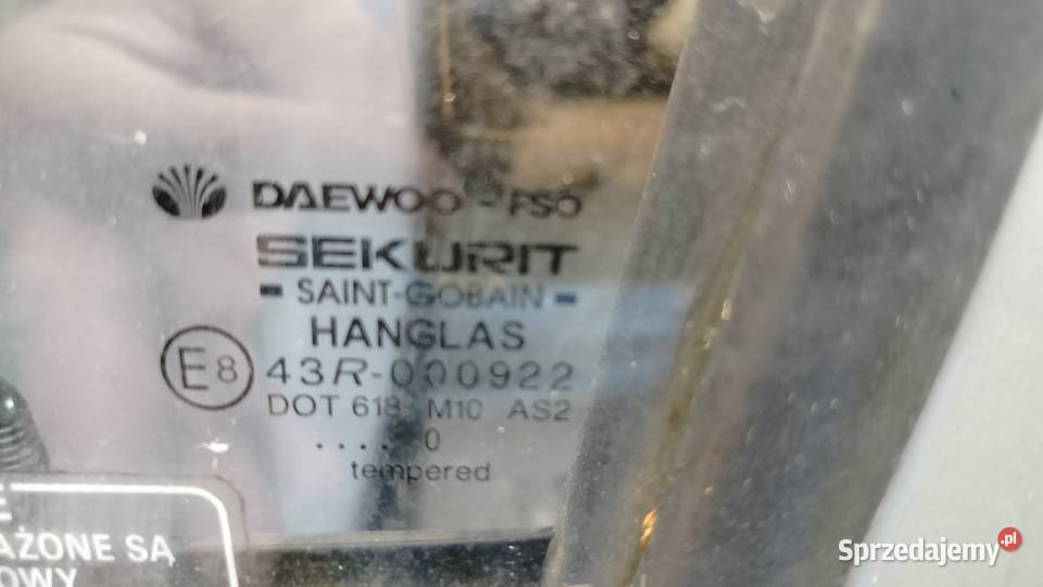 Szyba boczna drzwi Daewoo Matiz