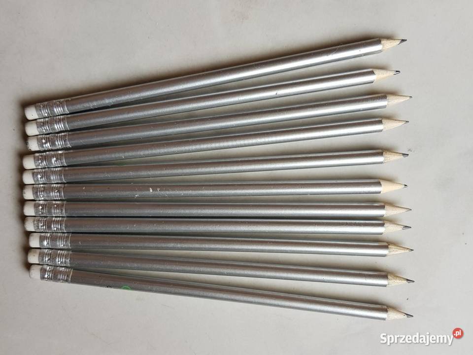 ołówki srebrne metaliczne z gumką strugane nowe Artykuły szkolne Kielce