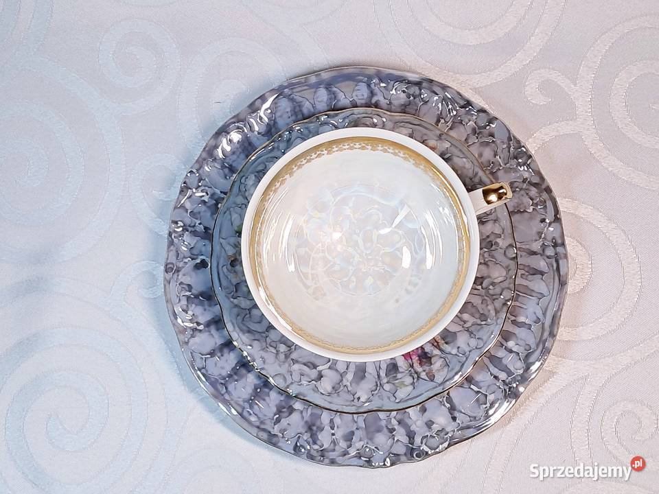 Porcelanowe trio WAWEL filiżanka 2 talerzyki PRL Strzelce Krajeńskie sprzedam