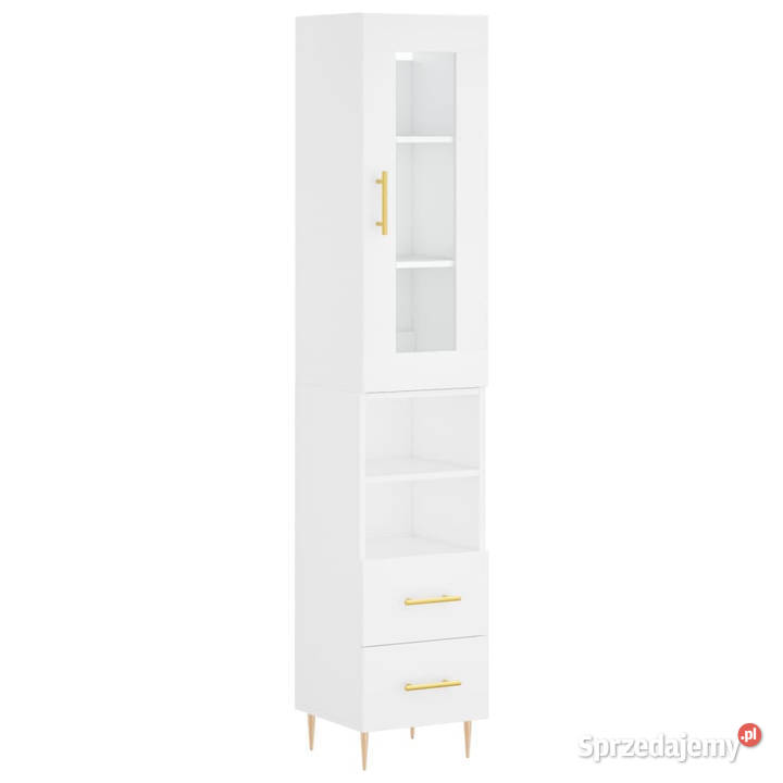 Wysoka szafka biała 345x34x180 materiał Warszawa