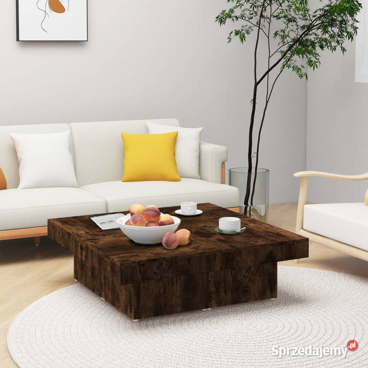 Stolik kawowy przydymiony dąb 90x90x28 WM826635 mazowieckie