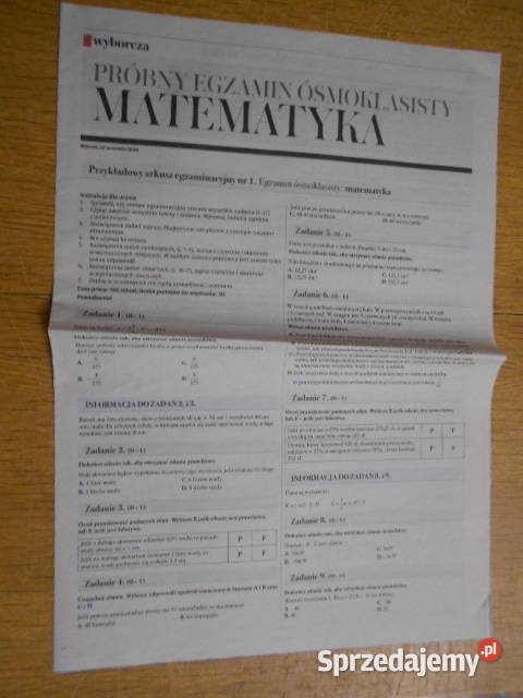 Próbny egzamin ósmoklasisty - matematyka - Gazeta Wyborcza
