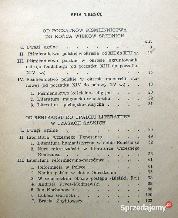 Historia literatury polskiej klasa IX część I Limanowa