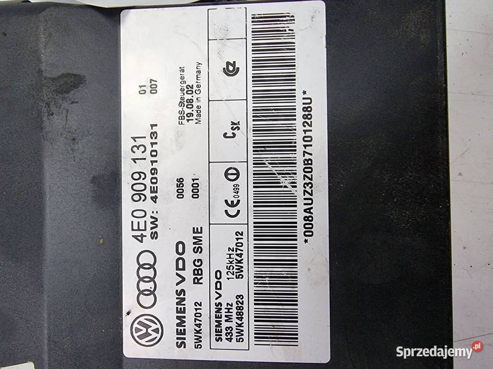 MODUŁ AUDI A8 D3 4E0909131 Lipno