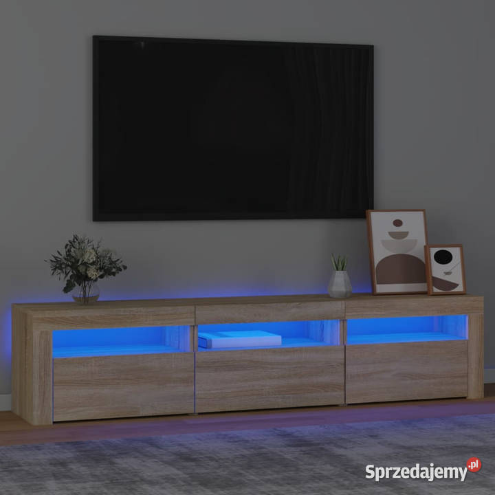 Szafka pod TV z oświetleniem LED dąb sonoma
