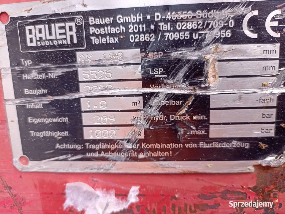 kontener mulda samowyładowczado wiór złomu Brzesko
