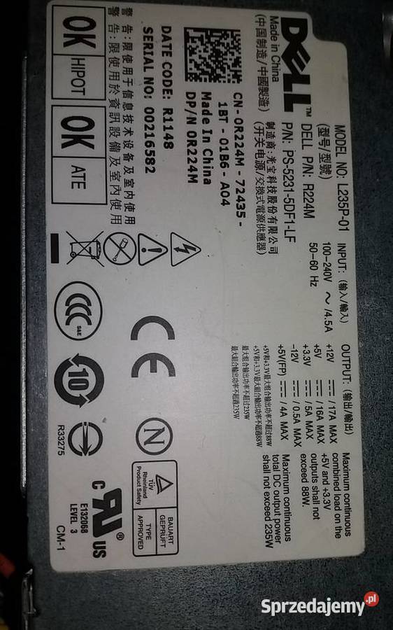 Dell zasilacz L235P01