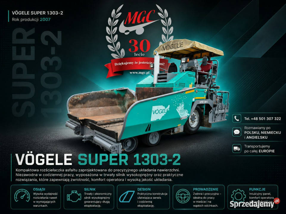rozściełacz do asfaltu Vogele Super 13032 Vogele Łaziska Górne sprzedam