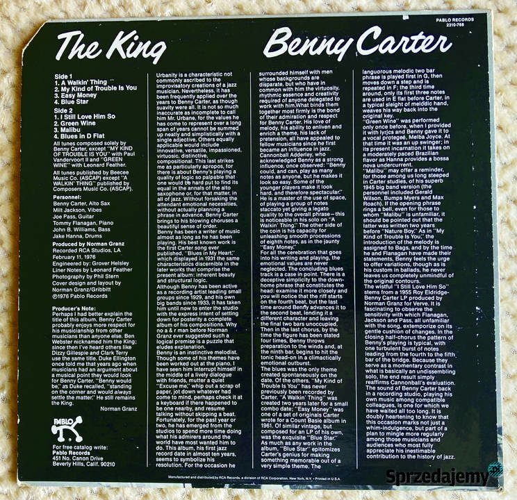Benny Carter The King Szczecin
