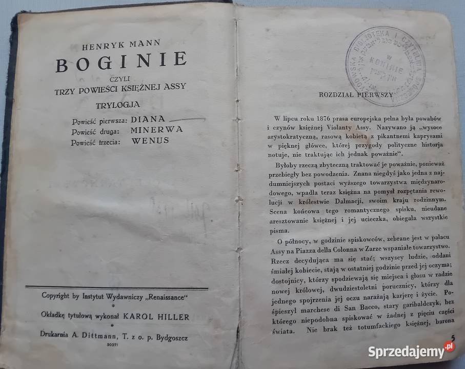 Henryk Mann Diana IW Renaissance Pieczątka Koźminek sprzedam
