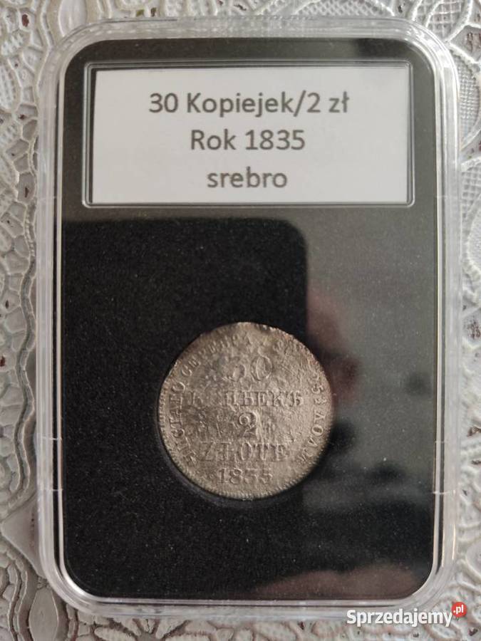 30 kopiejek 2 złote 1835r Ag w slabie Lębork